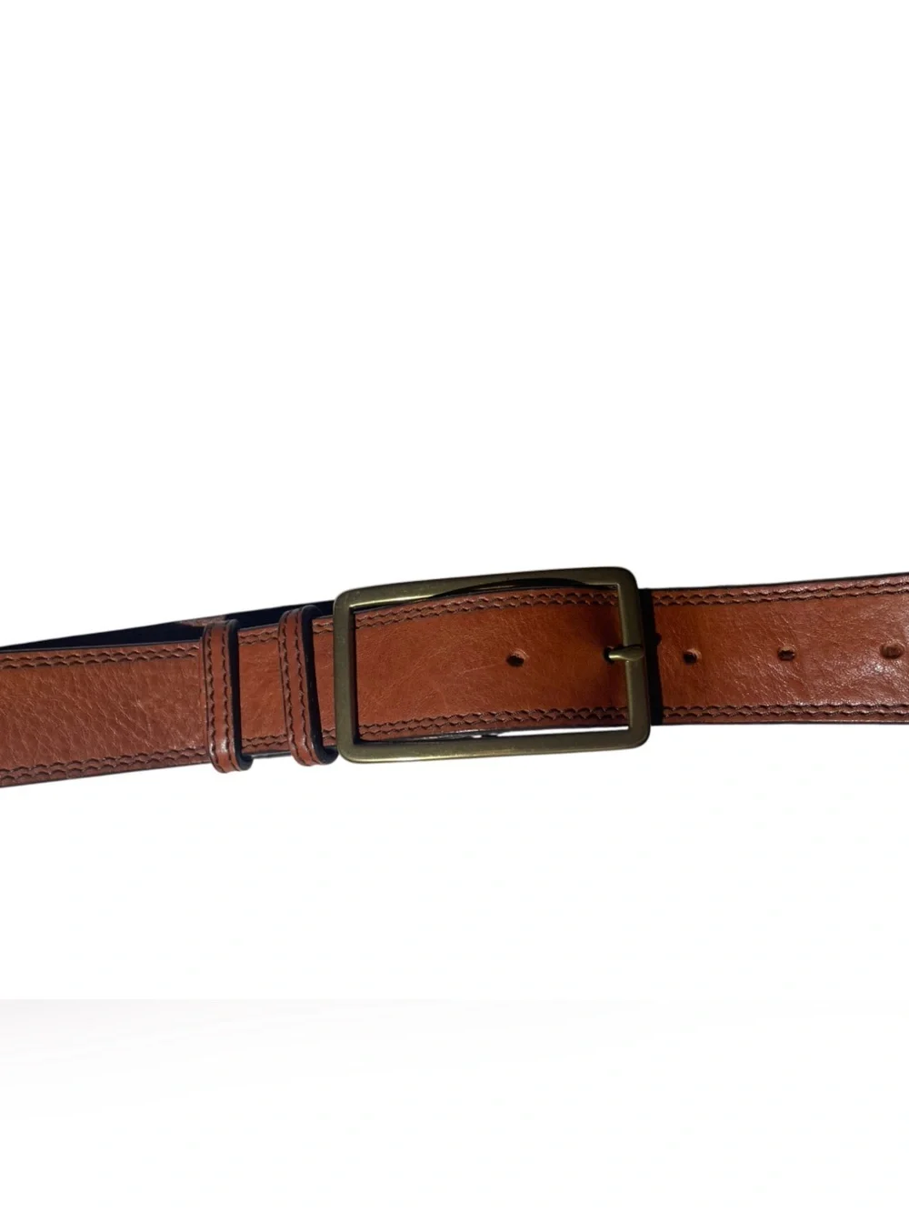Banana Republic Burnished Italian  Leather Men's Belt Made in USA Sz 32 S Brass